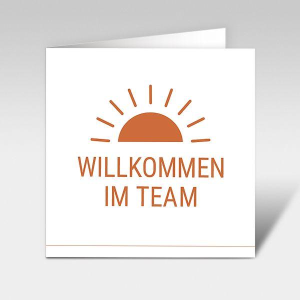 Willkommenskarten "Willkommen im Team" aufgehende Sonne