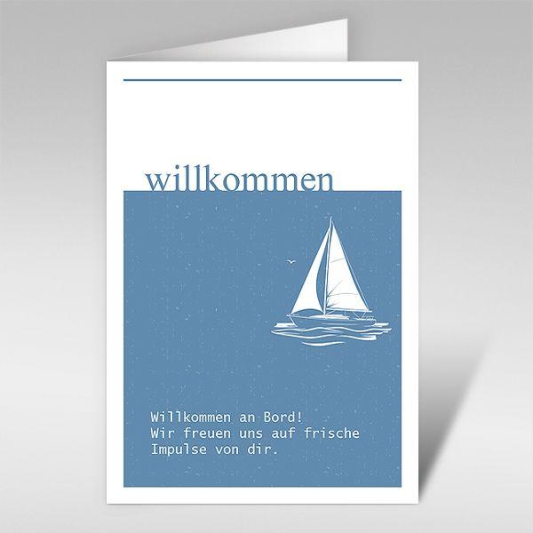 Willkommenskarten "Willkommen an Bord"