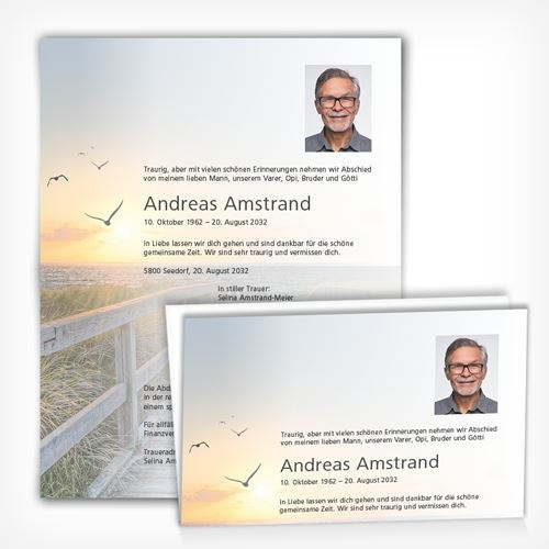 Trauerkarte/Leidzirkular Lebensweg