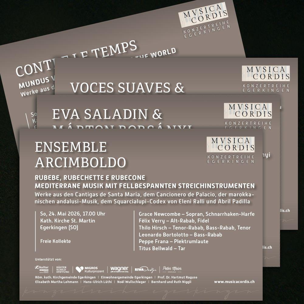 Flyer-Serie für Musica Cordis, Konzertreihe Egerkingen
