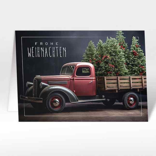 Weihnachtskarten "Retro Weihnachtstruck" LKW