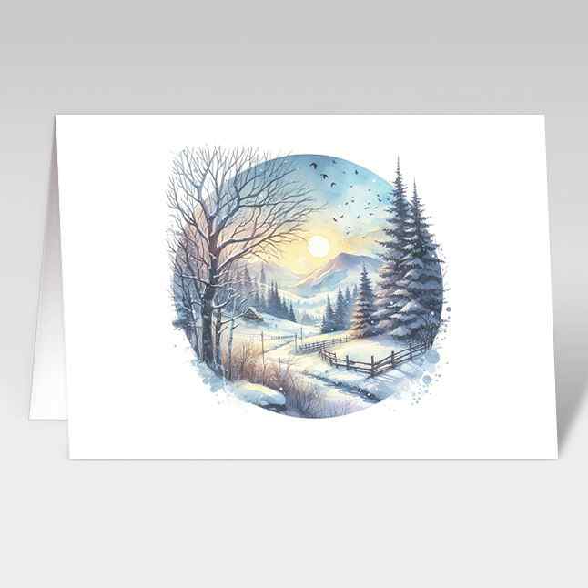 Weihnachtskarten "stille verschneite Winterlandschaft"