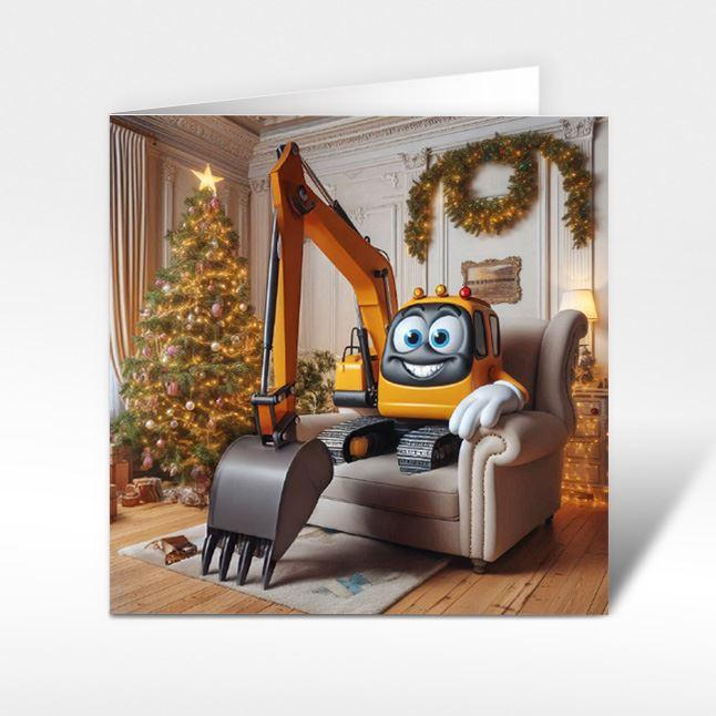 Weihnachtskarte mit "Bagger Pause" 