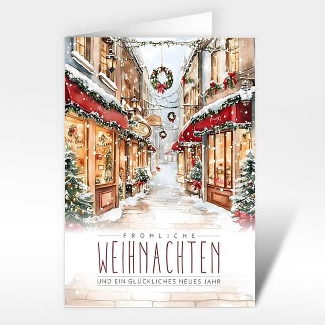 Weihnachtskarten "Altstadt-Weihnacht" deutsch