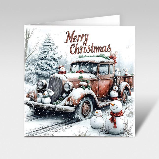 Weihnachtskarten "Geschenkexpress" Oldtimer Truck