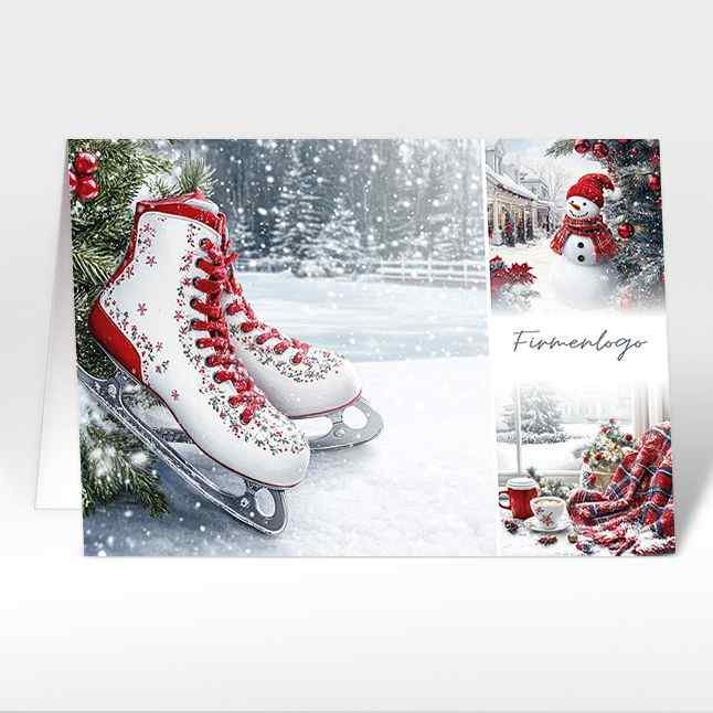 Weihnachtskarten "Winterfreude" mit Logoeindruck