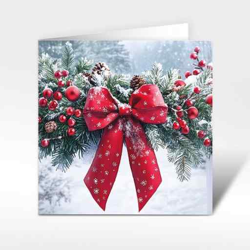 Weihnachtskarte «Festlicher Winterkranz» 12x12
